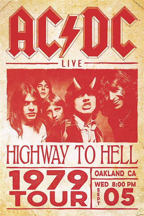 ac dc poster live highway to hell tour 1979 grafiken vintage retro bilder bilder für handy