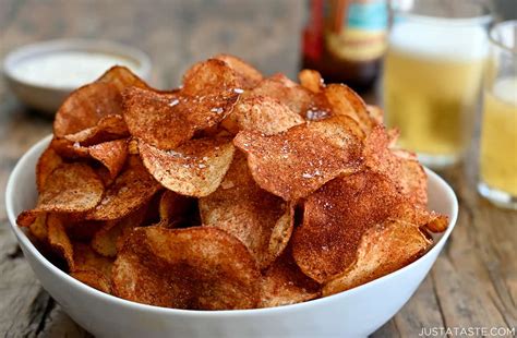 Homemade Barbecue Potato Chips Just A Taste