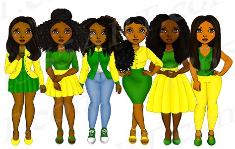 Chi Eta Phi Sorority Girls Clipart African Natural Hair 558398