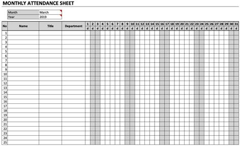 Free Printable 2020 Employee Attendance Sheet Template Calendar Design
