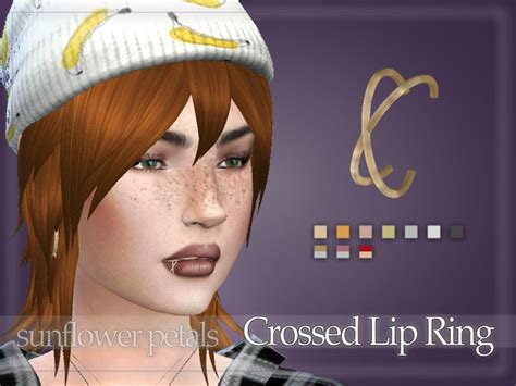 The Sims Resource Crossed Lip Ring