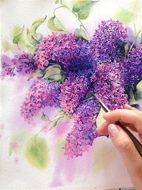 Watercolor Lilac On Behance Watercolor Paintings For Beginners