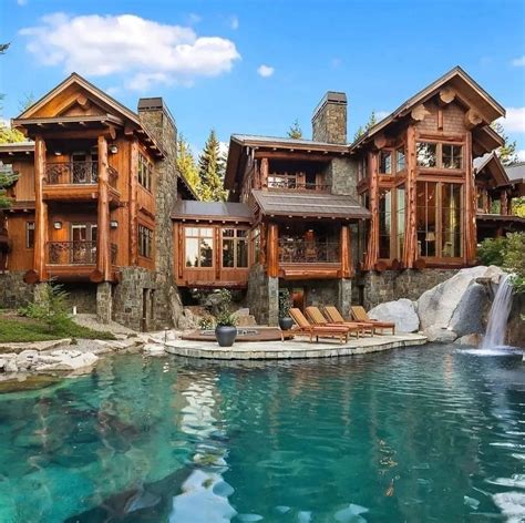 Luxury Houses Mansions Luxury Homes Dream Houses Log Cabin Mansions