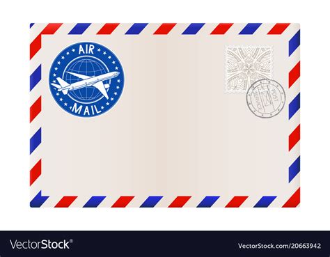 Blank Envelope With Stamp And Air Mail Postmark Vector Image