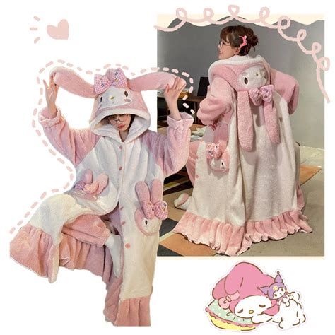 New Winter Kawaii Cartoon Coral Fleece Nightgown My Melody Anime