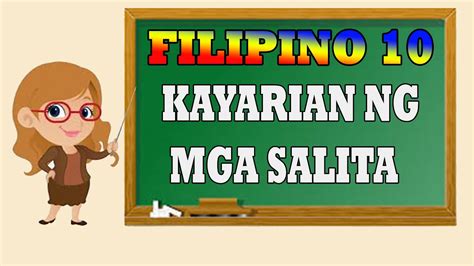 Filipino 10 Kayarian Ng Mga Salita Youtube