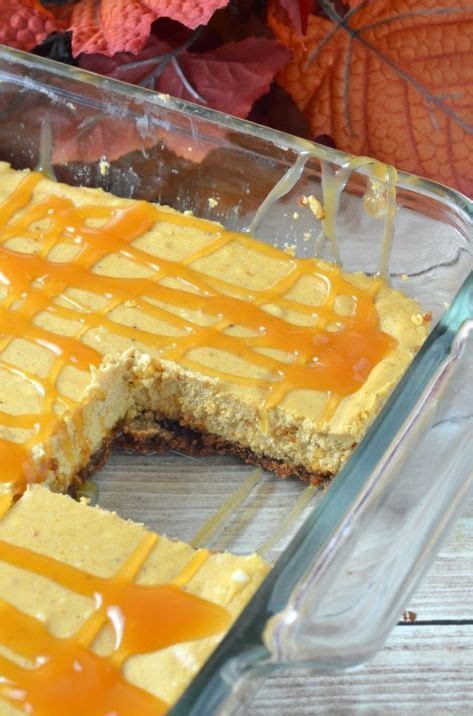 Caramel Pumpkin Cheesecake Bars Recipe With A Gluten Free Option
