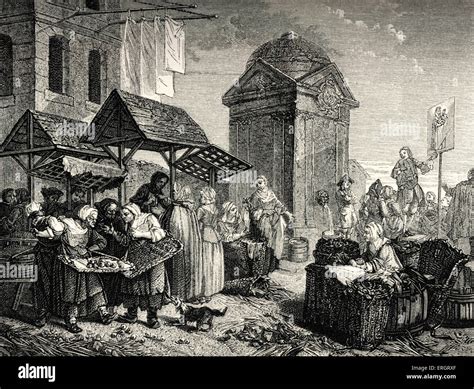 Marketplace In France Mid 18th Century Daily Life In 18th Century