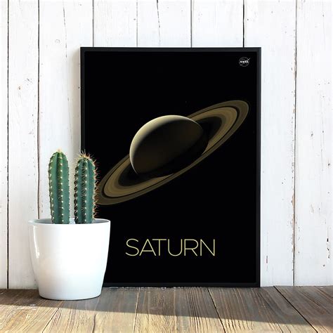 Nasa Our Planets Saturn Poster Version A Etsy
