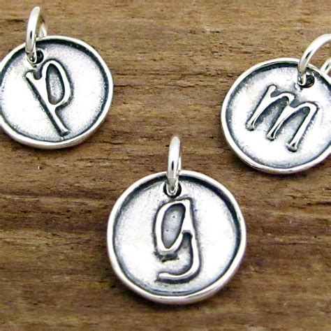 Sterling Silver Letter Charm Initial Charm Necklace Gift Etsy