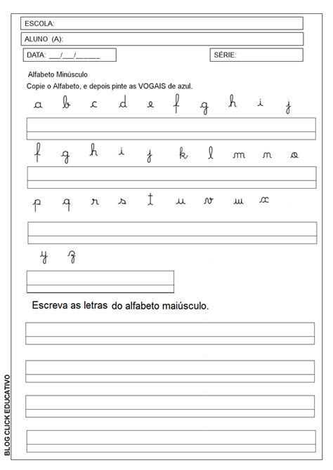 Atividades Pedagógicas Atividade Alfabeto Letra Cursiva Da4
