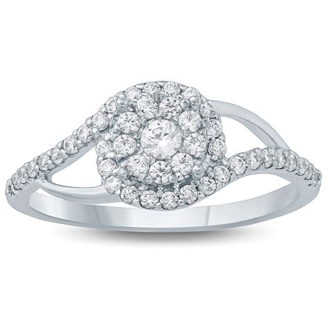 1 2 Carat TW Diamond Ring In 10K White Gold J K L Color I2 I3 Clarity