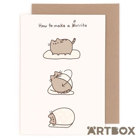 Buy Pusheen The Cat How To Make A Burrito Greeting Card At Artbox