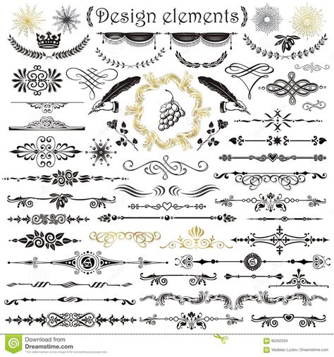 Vector Set Of Calligraphic Design Elements And Page Decor Stock Vector