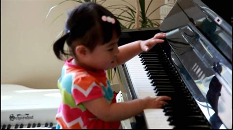 One Year Old Baby Pianist Girl Playing The Piano Youtube