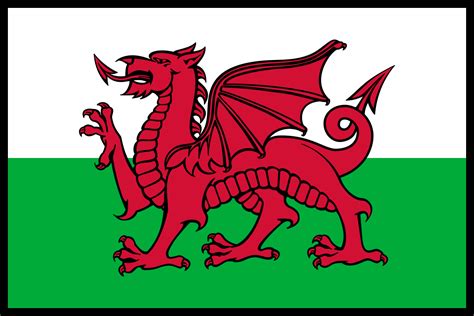 Fileflag Of Wales Borderedsvg Wikimedia Commons