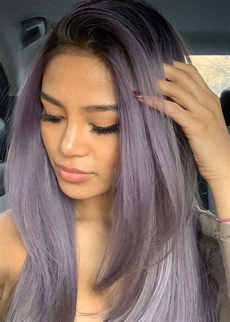 Unique Rooty Metallic Lavender Hair Color Trends For Women