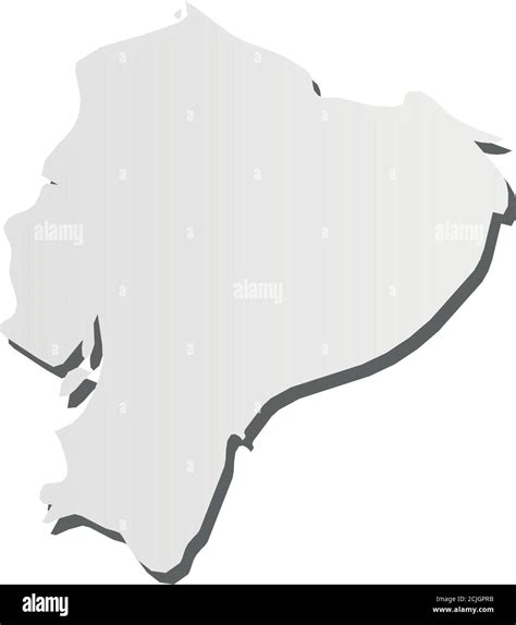 Ecuador Mapa De Silueta Gris En 3d De La Zona Del País Con Sombra