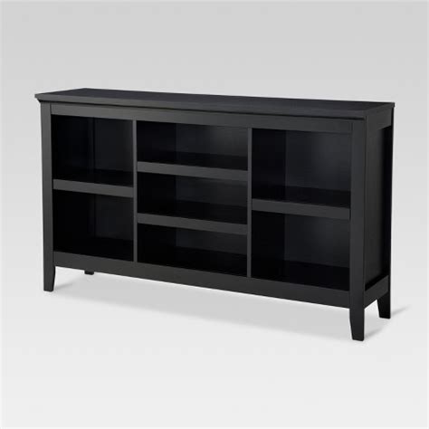 Holds books, catalogs and binders. Carson Horizontal Bookcase with Adjustable Shelves - Black ...