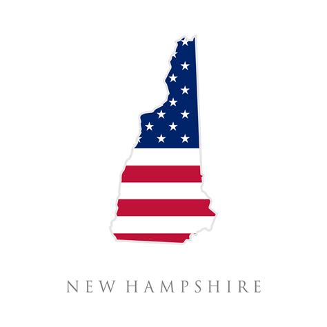 Shape Of New Hampshire State Map With American Flag Vector