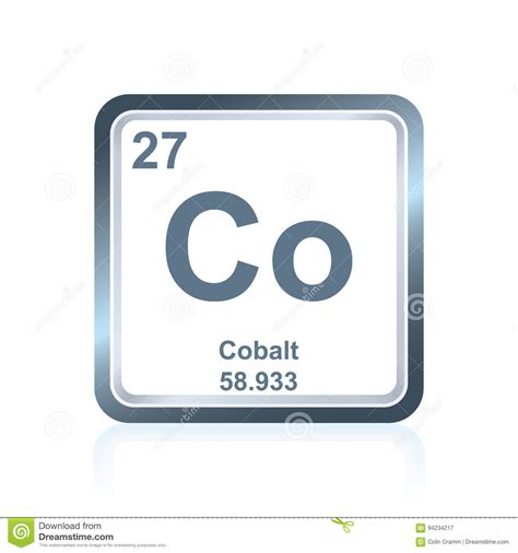 Chemical Element Cobalt From The Periodic Table Stock