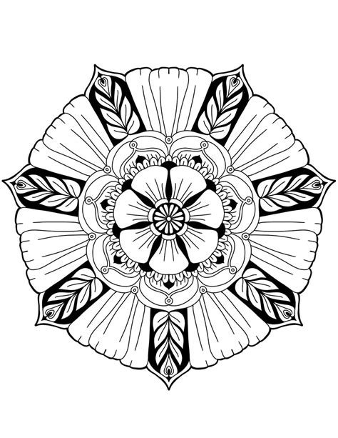 Flowers Mandala Coloring Pages Coloring Pages For Adults