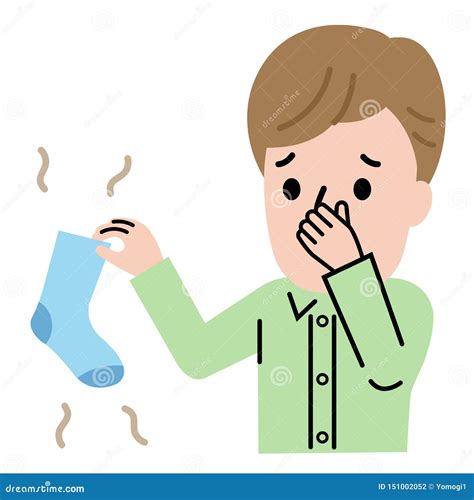 Cute Character Male And Stinky Socks Illustration Isolated On White