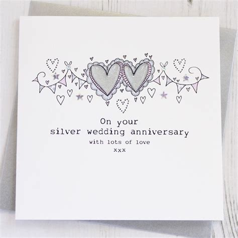 Handmade Happy Silver Anniversary Card