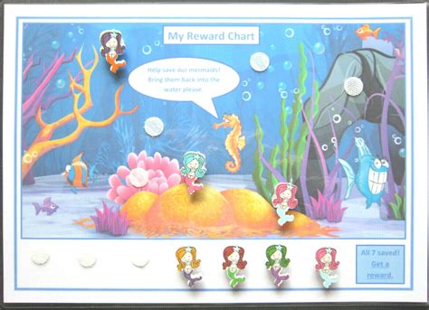 Reward Motivational Mermaid Chart Adhd Autism Sen Pecs Visual Behavioural Aid Ebay
