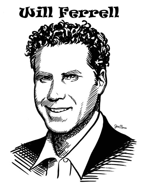 Will Ferrell Cartoon Caricature Art Funny Posters Celebrity Caricatures