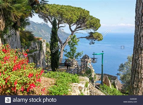 A View Of The Amalfi Coast From The Formal Gardens Garden At Villa