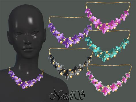 The Sims Resource Natalisflower Shape Gentle Necklace