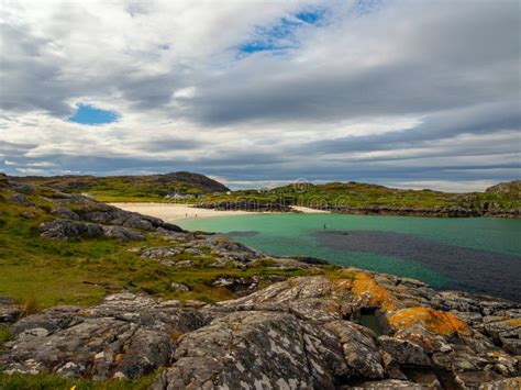 Panoramic Views Of Achmelvich Bay In The Scottish Highlands Stock Image