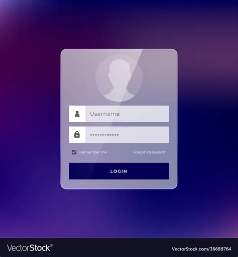 Shiny Login Page Template Form Design Royalty Free Vector