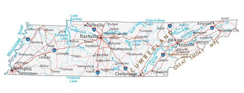 Map Of Tennessee Cities And Roads Gis Geography