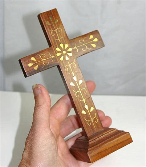 Decorative Wooden Cross Brass Inlay Wood Cross By Kickassstyle 3000