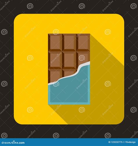 Icono De La Barra De Chocolate Estilo Plano Stock De Ilustración