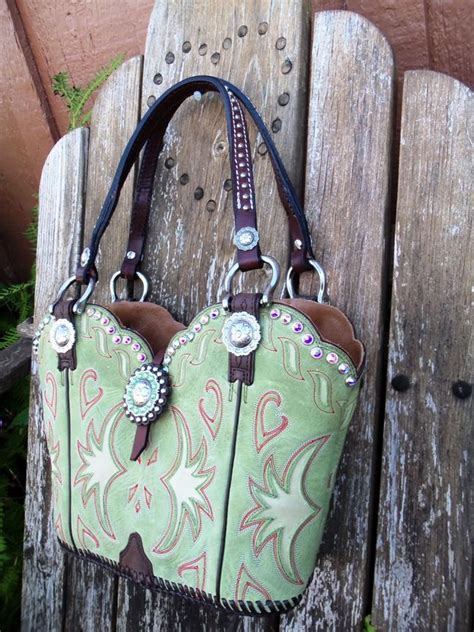Working with the plyable upper section, turn the the leather inside out so the decorative section is facing inward. purses made out of old cowboy boots! | tote bags ...