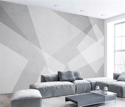 3d Grey Geometry Gngn506 Wallpaper Mural Decal Mural Photo Etsy In