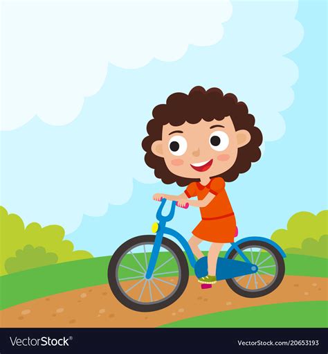 Cartoon Girl Riding A Bike Having Fun Riding Vector Image Sexiezpix