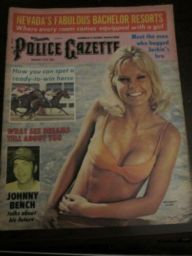 Police Gazette Magazine August 1973 Irma Smith Johnny Bench Bachelor Resorts Ebay