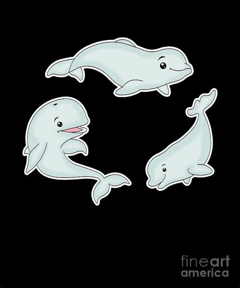 Funny Beluga Whale White Whale Ocean Animal T Digital Art By Muc Designs