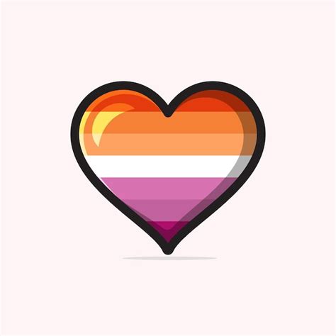 Premium Vector Lesbian Flag In A Heart Shape Vector Illustration