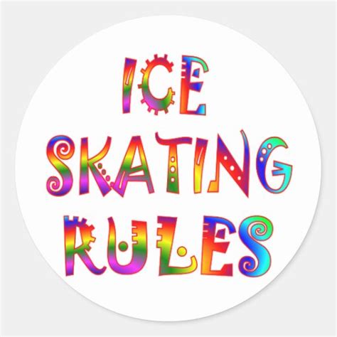 Ice Skating Rules Round Sticker Zazzle