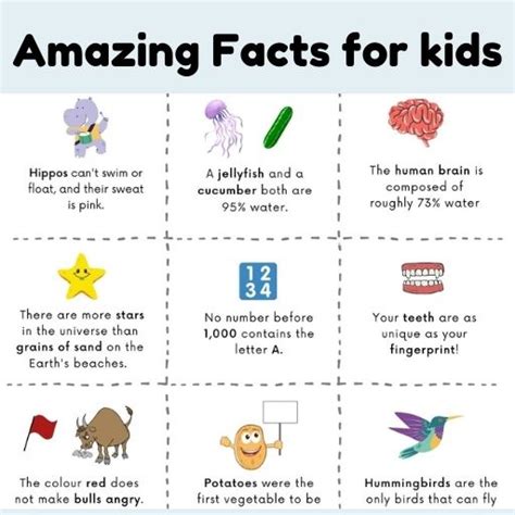 Random Facts For Kids Free Printable Shining Brains