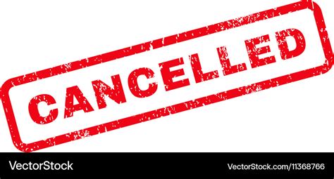 Cancelled Text Rubber Stamp Royalty Free Vector Image