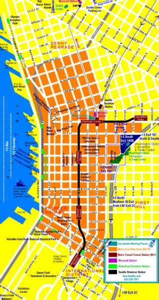 Downtown Seattle Tourist Map Seattle Washington Mappery