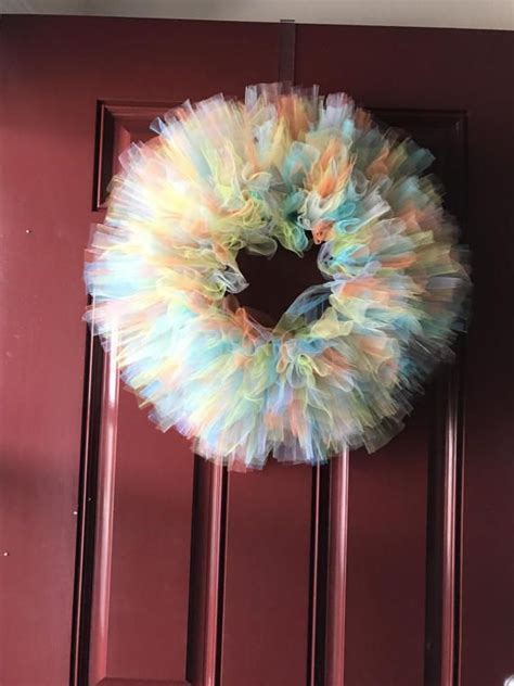 Made To Order Tulle Wreath On Wire Frame Customizable To Up 4 Colors