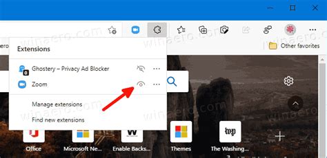 Add Or Remove Extensions Button From Toolbar In Microsoft Edge