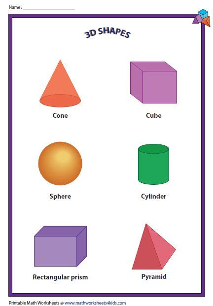 3d Shapes Charts Teaching Shapes Shapes Worksheets Shapes Lessons